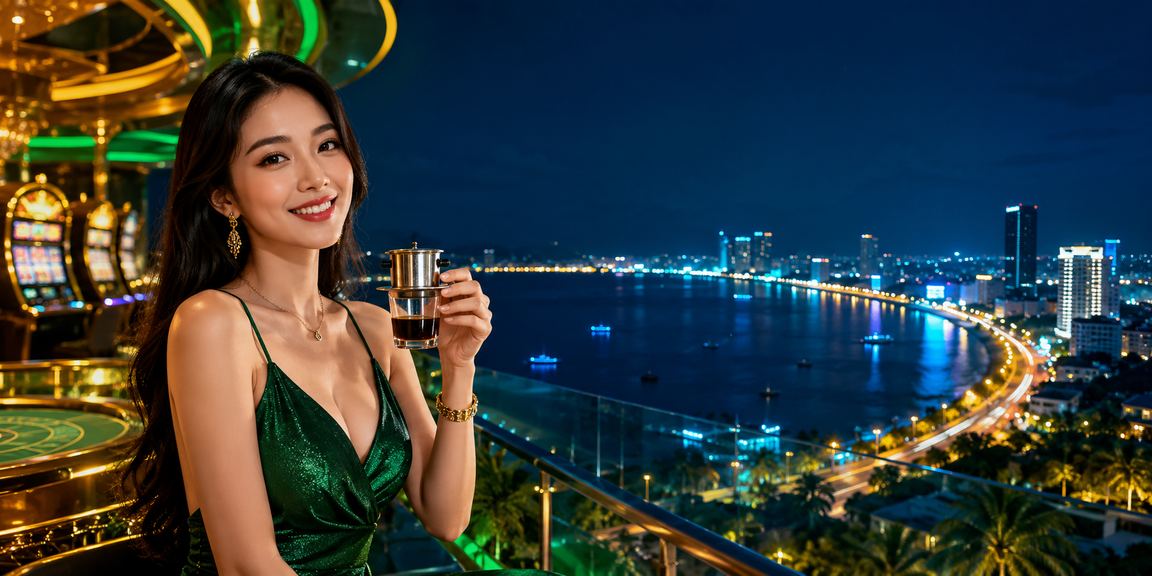 Người chơi Đà Nẵng thưởng thức slot game bên tách cà phê