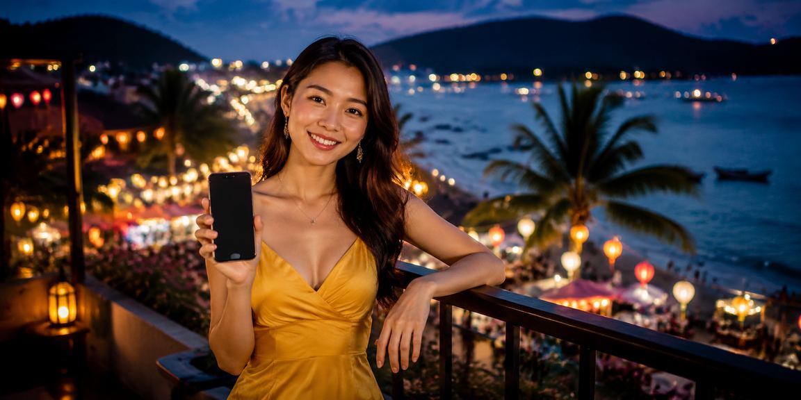 Người dùng tại Phú Quốc truy cập casino di động an toàn tại chợ đêm